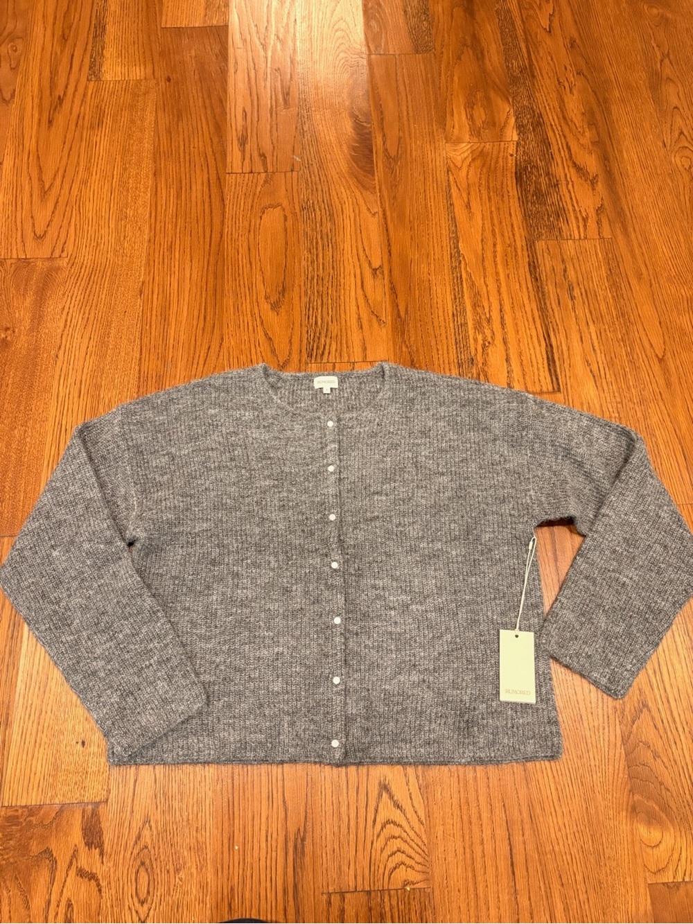 Rumored Heather Gray Pearl-Button Cardigan